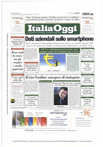 Italia oggi : quotidiano di economia finanza e politica